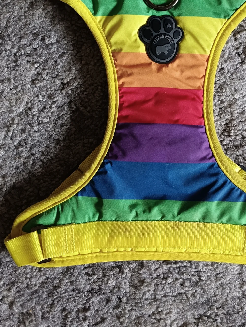 💛 Canada Pooch Everything Dog Harness Rainbow Multicolor Large Striped Pet Vest